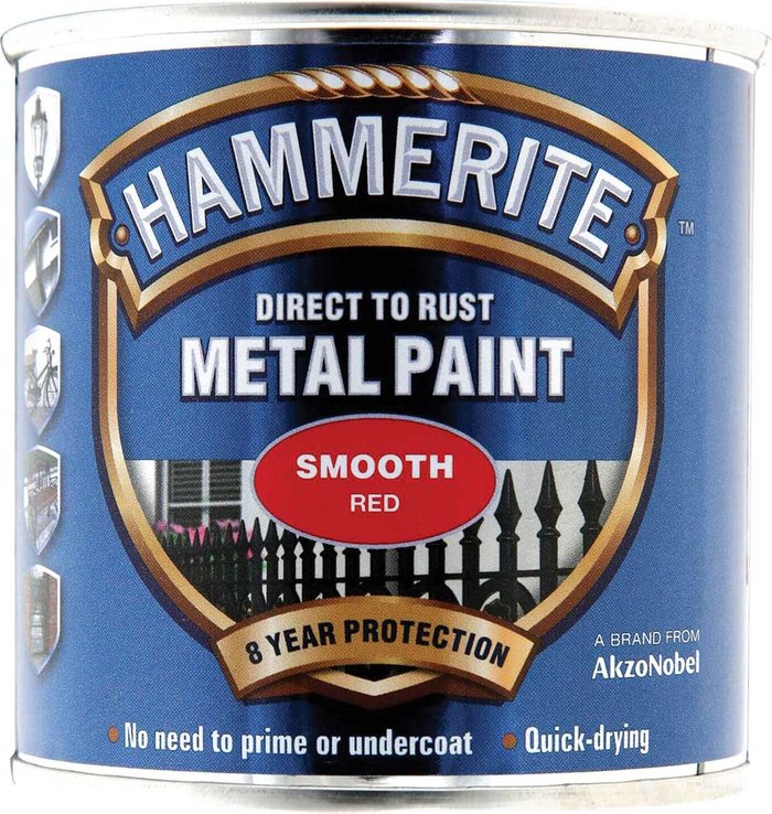 Tooled Up | Hammerite Hammerite Smooth Finish Metal Paint Red 250ml Hammerite Hammerite Smooth Finish Metal Paint Red 250ml