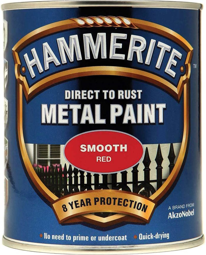 Tooled Up | Hammerite Hammerite Smooth Finish Metal Paint Red 750ml Hammerite Hammerite Smooth Finish Metal Paint Red 750ml