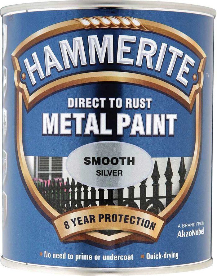 Tooled Up | Hammerite Hammerite Smooth Silver Paint 250ml Hammerite Hammerite Smooth Silver Paint 250ml