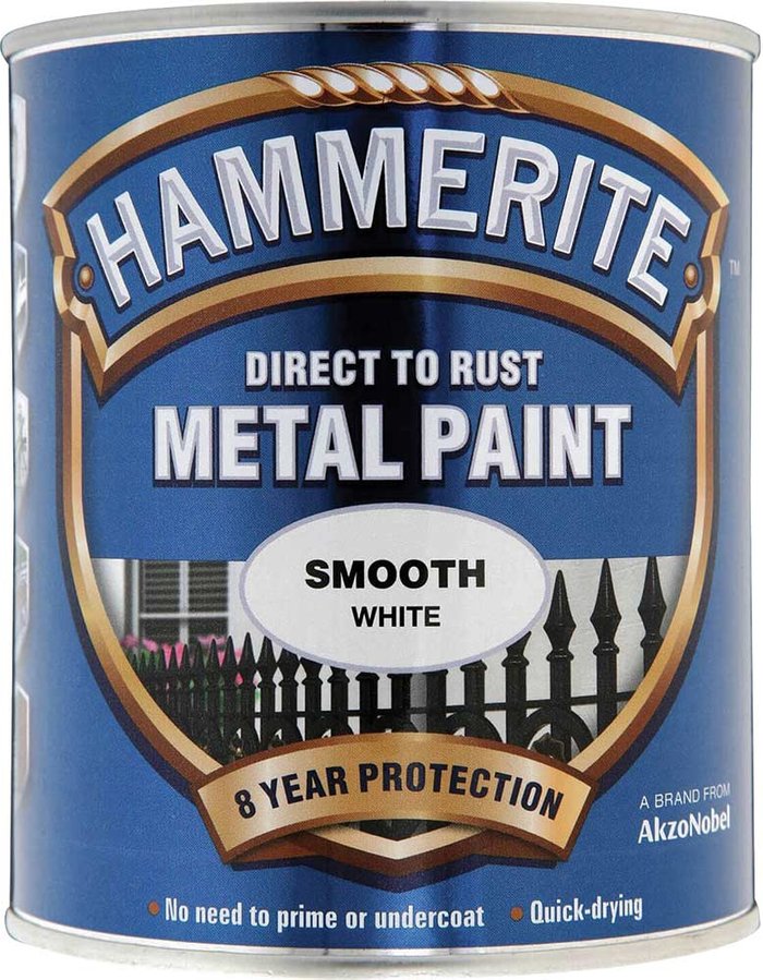 Tooled Up | Hammerite Hammerite Metal Paint Smooth 750ml White Hammerite Hammerite Metal Paint Smooth 750ml White