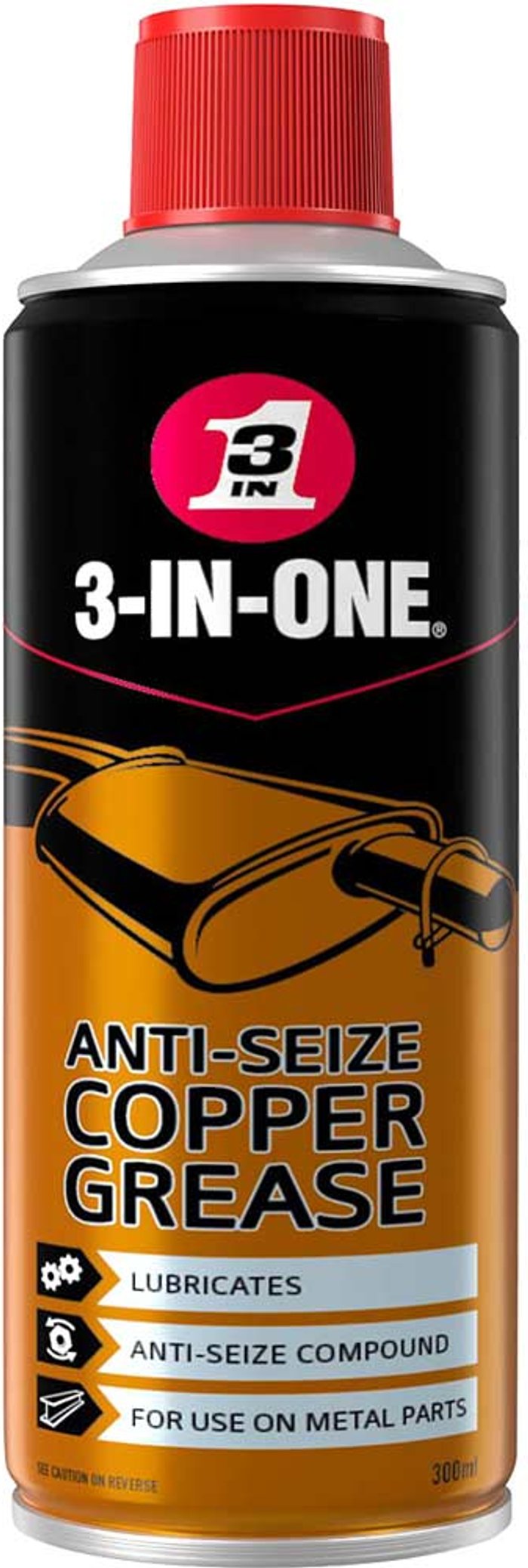 Tooled Up | 3 in 1 3 in 1 Anti Seize Copper Grease Aerosol 300ml 3 in 1 3 in 1 Anti Seize Copper Grease Aerosol 300ml