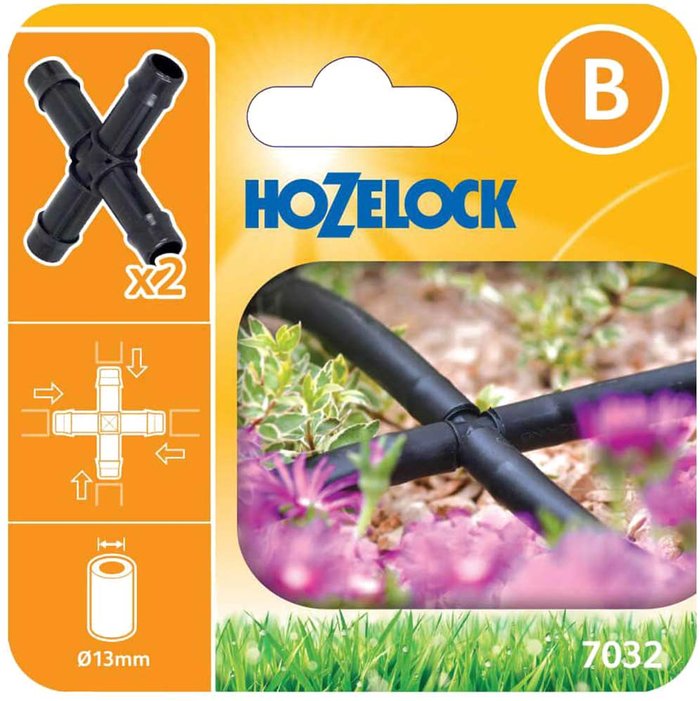 Tooled Up | Hozelock Hozelock MICRO Supply Pipe Cross Connector 1/2 Hozelock Hozelock MICRO Supply Pipe Cross Connector 1/2