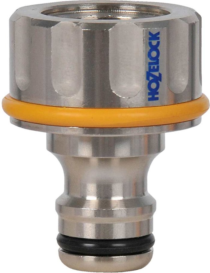Tooled Up | Hozelock Hozelock Pro Metal Threaded Tap Hose Pipe Connector 21mm Hozelock Hozelock Pro Metal Threaded Tap Hose Pipe Connector 21mm