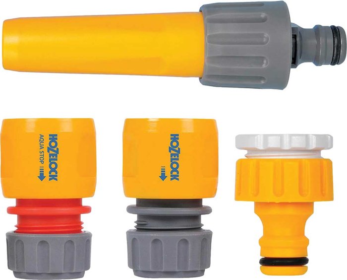 Tooled Up | Hozelock Hozelock Nozzle and Threaded Tap Hose Pipe Connector Starter Set 21 & 26.5mm Hozelock Hozelock Nozzle and Threaded Tap Hose Pipe Connector Starter Set 21 & 26.5mm