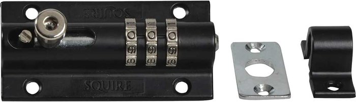 Tooled Up | Squire Henry Squire 3 Wheel Recodeable Combination Bolt Lock Black Squire Henry Squire 3 Wheel Recodeable Combination Bolt Lock Black