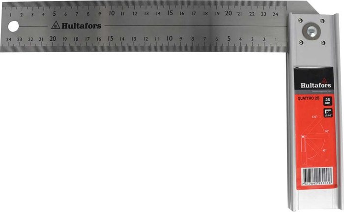 Tooled Up | Hultafors Hultafors Quattro Adjustable Try Square 250mm Hultafors Hultafors Quattro Adjustable Try Square 250mm