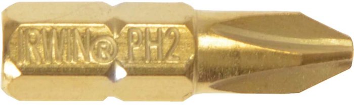 Tooled Up | Irwin Irwin Phillips Titanium Coated Screwdriver Bit PH2 25mm Pack of 2 Irwin Irwin Phillips Titanium Coated Screwdriver Bit PH2 25mm Pack of 2