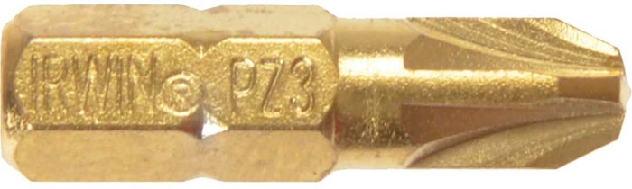 Tooled Up | Irwin Irwin Pozi Titanium Coated Screwdriver Bit PZ3 25mm Pack of 10 Irwin Irwin Pozi Titanium Coated Screwdriver Bit PZ3 25mm Pack of 10