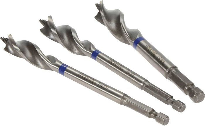 Tooled Up | Irwin Irwin 3 Piece Blue Groove Nail Biteing Power Wood Drill Bit Set Irwin Irwin 3 Piece Blue Groove Nail Biteing Power Wood Drill Bit Set