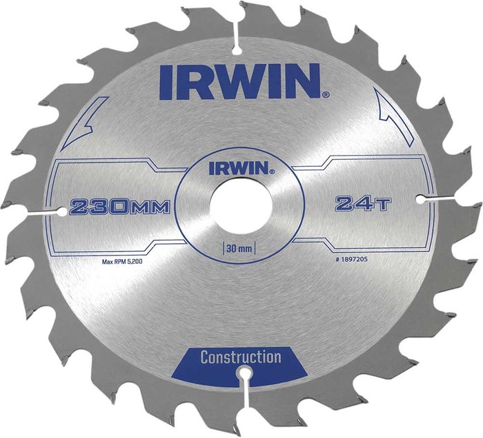 Tooled Up | Irwin Irwin ATB Construction Circular Saw Blade 230mm 24T 30mm Irwin Irwin ATB Construction Circular Saw Blade 230mm 24T 30mm