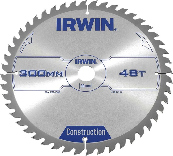 Tooled Up | Irwin Irwin ATB Construction Circular Saw Blade 300mm 48T 30mm Irwin Irwin ATB Construction Circular Saw Blade 300mm 48T 30mm