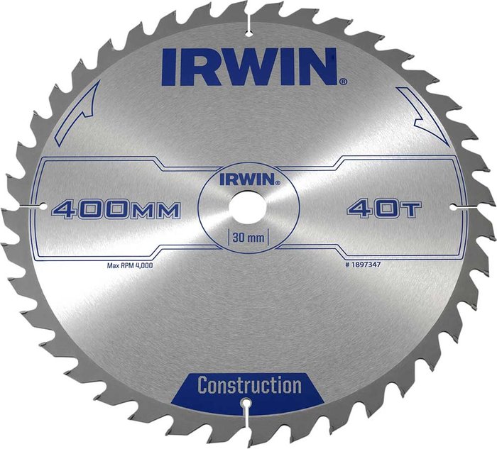 Tooled Up | Irwin Irwin ATB Construction Circular Saw Blade 400mm 40T 30mm Irwin Irwin ATB Construction Circular Saw Blade 400mm 40T 30mm