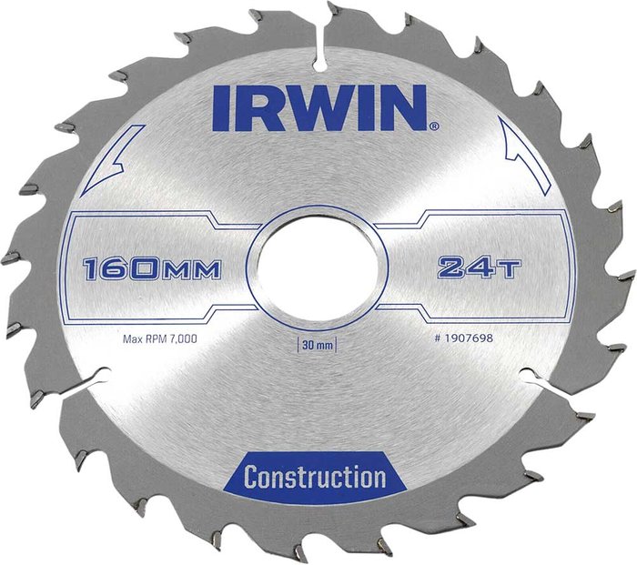 Tooled Up | Irwin Irwin Aluminium Non-Ferrous Metal Saw Blade 160mm 24T 30mm Irwin Irwin Aluminium Non-Ferrous Metal Saw Blade 160mm 24T 30mm