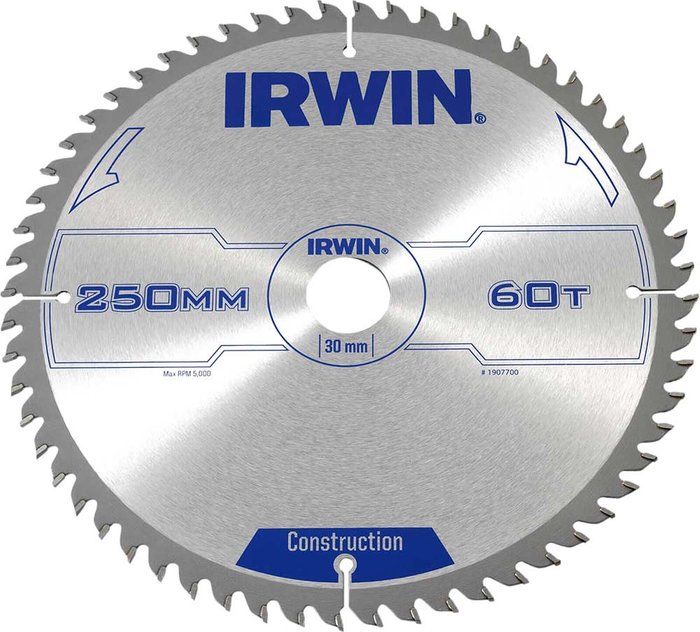 Tooled Up | Irwin Irwin Aluminium Non-Ferrous Metal Saw Blade 250mm 60T 30mm Irwin Irwin Aluminium Non-Ferrous Metal Saw Blade 250mm 60T 30mm