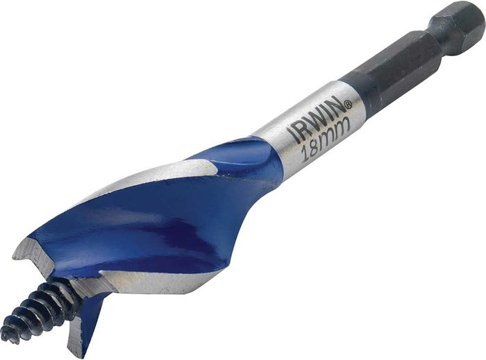 Tooled Up | Irwin Irwin 6X Blue Groove Stubby Wood Drill Bit 18mm 100mm Irwin Irwin 6X Blue Groove Stubby Wood Drill Bit 18mm 100mm