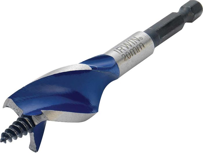 Tooled Up | Irwin Irwin 6X Blue Groove Stubby Wood Drill Bit 20mm 100mm Irwin Irwin 6X Blue Groove Stubby Wood Drill Bit 20mm 100mm