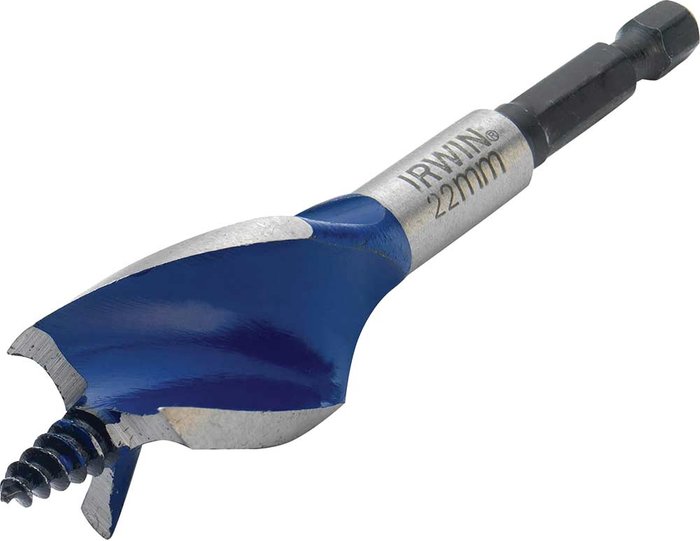 Tooled Up | Irwin Irwin 6X Blue Groove Stubby Wood Drill Bit 22mm 100mm Irwin Irwin 6X Blue Groove Stubby Wood Drill Bit 22mm 100mm