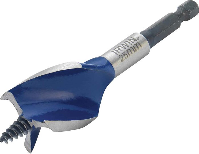 Tooled Up | Irwin Irwin 6X Blue Groove Stubby Wood Drill Bit 25mm 100mm Irwin Irwin 6X Blue Groove Stubby Wood Drill Bit 25mm 100mm