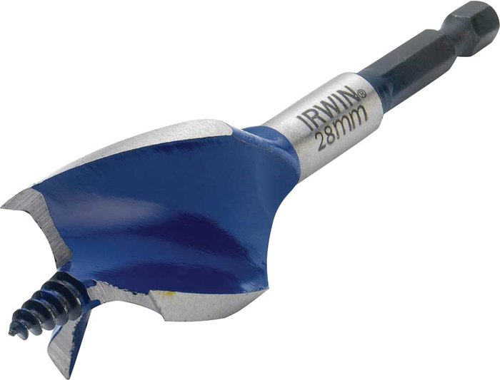 Tooled Up | Irwin Irwin 6X Blue Groove Stubby Wood Drill Bit 28mm 100mm Irwin Irwin 6X Blue Groove Stubby Wood Drill Bit 28mm 100mm