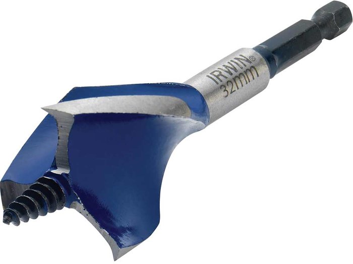 Tooled Up | Irwin Irwin 6X Blue Groove Stubby Wood Drill Bit 32mm 100mm Irwin Irwin 6X Blue Groove Stubby Wood Drill Bit 32mm 100mm