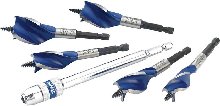 Tooled Up | Irwin Irwin 6X Blue Groove Stubby Wood Bit Set - 5 Piece Irwin Irwin 6X Blue Groove Stubby Wood Bit Set - 5 Piece