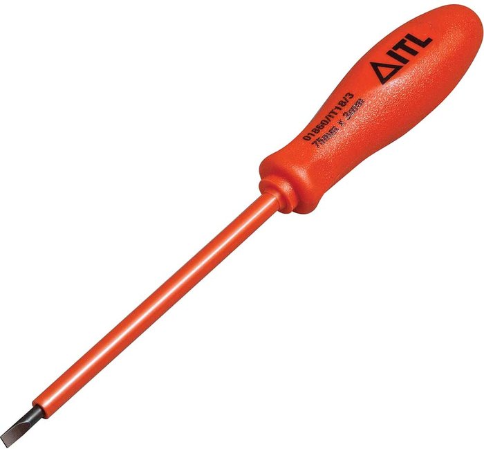 Tooled Up | ITL ITL Insulated Parallel Slotted Terminal Screwdriver 3mm 75mm ITL ITL Insulated Parallel Slotted Terminal Screwdriver 3mm 75mm