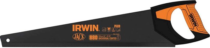 Tooled Up | Irwin Irwin Plus Universal Coated Handsaw 550mm/22in 8T/9P Orange Handle Irwin Irwin Plus Universal Coated Handsaw 550mm/22in 8T/9P Orange Handle