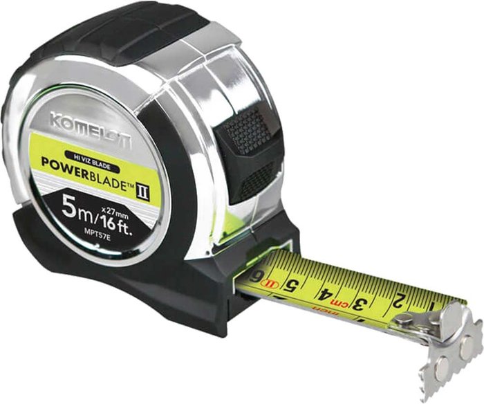 Tooled Up | Komelon Komelon Powerblade Tape Measure Imperial & Metric 16ft / 5m 27mm Komelon Komelon Powerblade Tape Measure Imperial & Metric 16ft / 5m 27mm