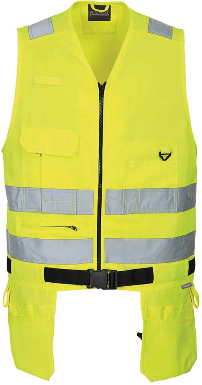 Tooled Up | Portwest PW2 Xenon Hi Vis Tool Vest Yellow XL Portwest PW2 Xenon Hi Vis Tool Vest Yellow XL