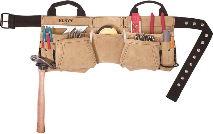 Tooled Up | Kunys Kunys Carpenters Split Grain Leather Tool Apron Pouch Kunys Kunys Carpenters Split Grain Leather Tool Apron Pouch