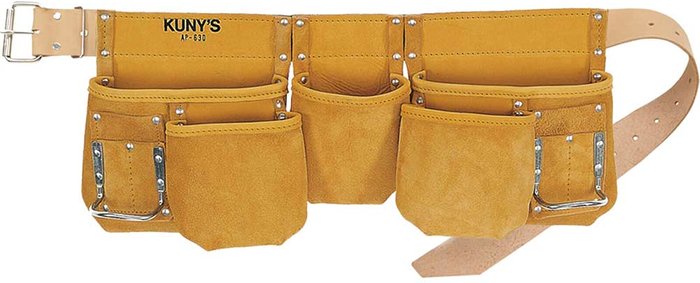 Tooled Up | Kunys Kunys Carpenters 5 Pocket Full Grain Tool Apron Pouch Kunys Kunys Carpenters 5 Pocket Full Grain Tool Apron Pouch