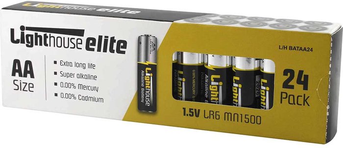 Tooled Up | Lighthouse Lighthouse LR6 Extra Long Life AA Alkaline Batteries Pack of 24 Lighthouse Lighthouse LR6 Extra Long Life AA Alkaline Batteries Pack of 24