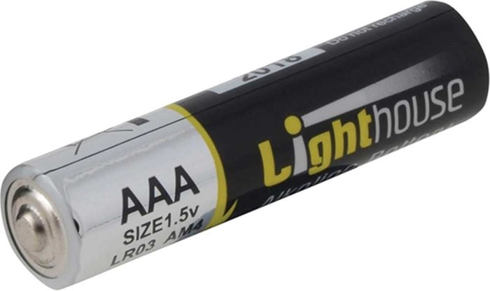 Tooled Up | Lighthouse Lighthouse LR03 Extra Long Life AAA Alkaline Batteries Pack of 4 Lighthouse Lighthouse LR03 Extra Long Life AAA Alkaline Batteries Pack of 4