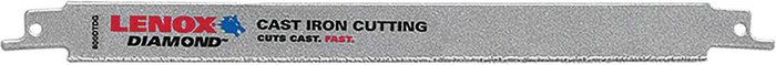 Tooled Up | Lenox Lenox Double Tang Diamond Cast Iron Cutting Reciprocating Sabre Saw Blades 225mm Pack of 1 Lenox Lenox Double Tang Diamond Cast Iron Cutting Reciprocating Sabre Saw Blades 225mm Pack of 1