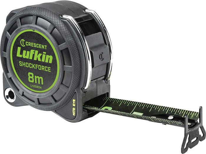 Tooled Up | Lufkin Crescent Lufkin Shockforce Night Eye Dual Sided Tape Measure Metric 8m 30mm Lufkin Crescent Lufkin Shockforce Night Eye Dual Sided Tape Measure Metric 8m 30mm