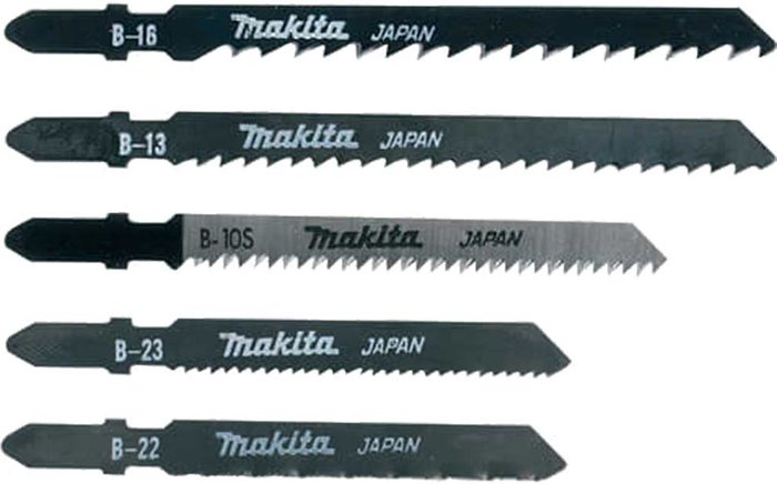 Tooled Up | Makita Makita 5 Piece Wood and Metal Cutting Jigsaw Blades Set Makita Makita 5 Piece Wood and Metal Cutting Jigsaw Blades Set