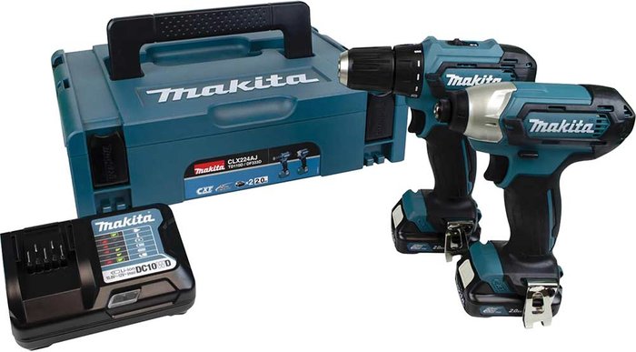 Tooled Up | Makita Makita CLX224AJ 12v Max CXT Cordless Drill Driver and Impact Driver Kit 2 x 2ah Li-ion Charger Case Makita Makita CLX224AJ 12v Max CXT Cordless Drill Driver and Impact Driver Kit 2 x 2ah Li-ion Charger Case