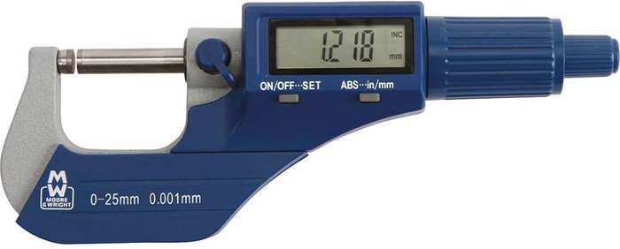 Tooled Up | Moore and Wright Moore and Wright MW200-01DBL Digital External Micrometer 0mm - 25mm Moore and Wright Moore and Wright MW200-01DBL Digital External Micrometer 0mm - 25mm