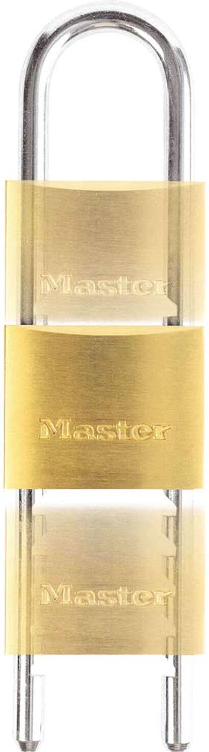 Tooled Up | Masterlock Masterlock Solid Brass Padlock and Adjustable Shackle 50mm Extra Long Masterlock Masterlock Solid Brass Padlock and Adjustable Shackle 50mm Extra Long