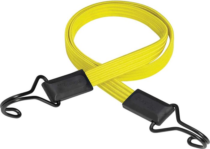 Tooled Up | Masterlock Masterlock Double Hook Flat Bungee Cord 1000mm Yellow Pack of 1 Masterlock Masterlock Double Hook Flat Bungee Cord 1000mm Yellow Pack of 1