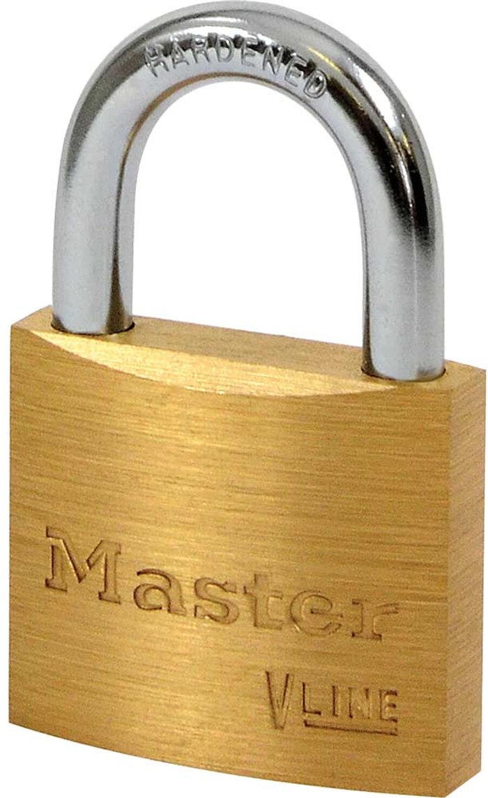 Tooled Up | Masterlock Masterlock V Line Brass Padlock Keyed Alike 40mm Standard 4232 Masterlock Masterlock V Line Brass Padlock Keyed Alike 40mm Standard 4232