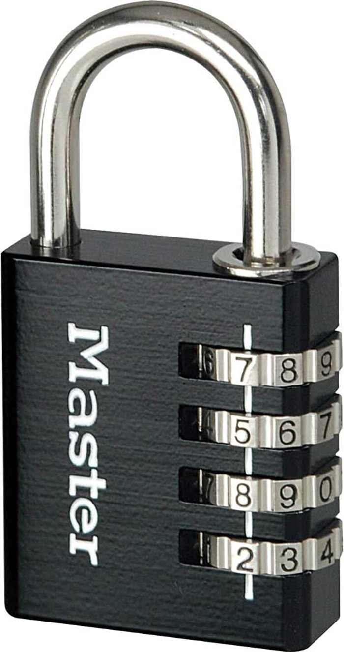 Tooled Up | MASTER LOCK Master Lock - Black Finish 40mm 4-Digit Combination Padlock MASTER LOCK Master Lock - Black Finish 40mm 4-Digit Combination Padlock