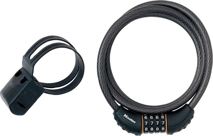 Tooled Up | Masterlock Master Lock Braided Steel Combination Cable Lock 10mm 1800mm Masterlock Master Lock Braided Steel Combination Cable Lock 10mm 1800mm