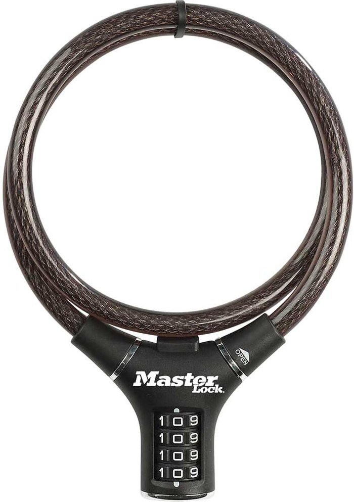 Tooled Up | Masterlock Master Lock Steel Rigid Combination Cable Lock 12mm 900mm Masterlock Master Lock Steel Rigid Combination Cable Lock 12mm 900mm