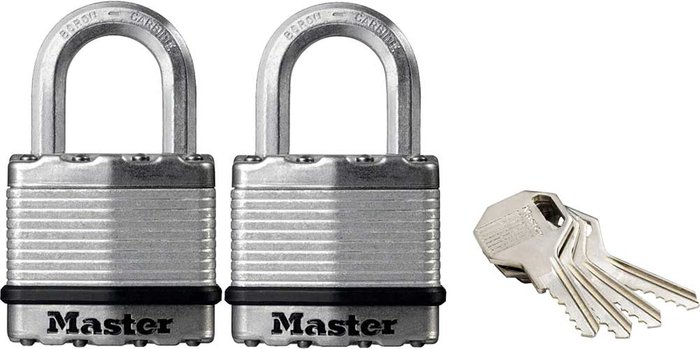 Tooled Up | Masterlock Masterlock Excell Laminated Steel Padlock Pack of 2 Keyed Alike 45mm Standard Masterlock Masterlock Excell Laminated Steel Padlock Pack of 2 Keyed Alike 45mm Standard
