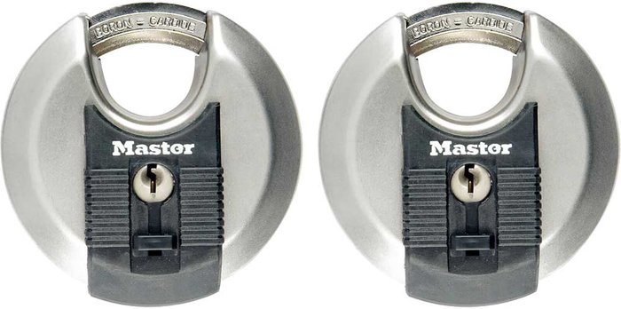 Tooled Up | Masterlock Masterlock Excell Stainless Steel Discus Padlock Pack of 2 Keyed Alike 70mm Standard Masterlock Masterlock Excell Stainless Steel Discus Padlock Pack of 2 Keyed Alike 70mm Standard