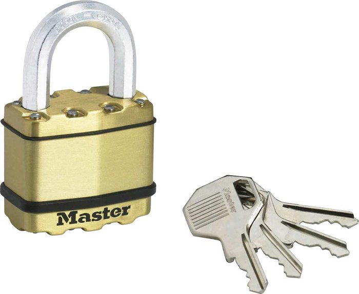 Tooled Up | Masterlock Masterlock Excell Brass Finish Padlock 50mm Standard Masterlock Masterlock Excell Brass Finish Padlock 50mm Standard