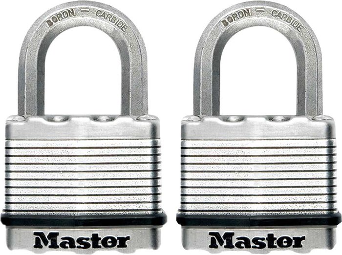 Tooled Up | Masterlock Masterlock Excell Laminated Steel Padlock Pack of 2 Keyed Alike 50mm Standard Masterlock Masterlock Excell Laminated Steel Padlock Pack of 2 Keyed Alike 50mm Standard