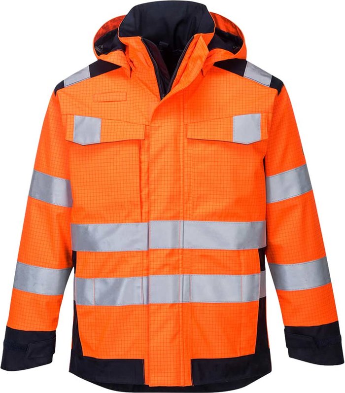 Tooled Up | Modaflame Modaflame Rain Multi Norm Arc Heat and Flame Resistant Jacket Orange / Navy M Modaflame Modaflame Rain Multi Norm Arc Heat and Flame Resistant Jacket Orange / Navy M
