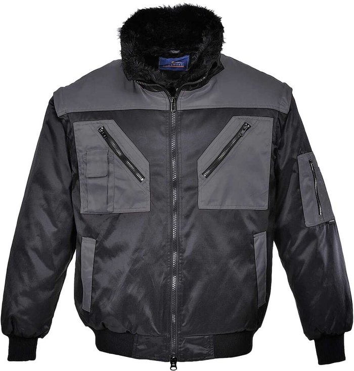 Tooled Up | Portwest Portwest PJ20 Pilot Jacket 2 Tone Black / Grey 4XL Portwest Portwest PJ20 Pilot Jacket 2 Tone Black / Grey 4XL